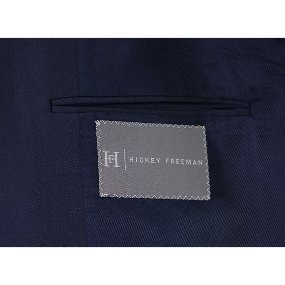Hickey Freeman Solid Navy Blue 3-Btn Blazer Jacket 44R - Picture 7 of 8